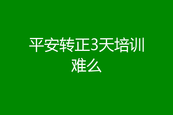 平安转正3天培训难么