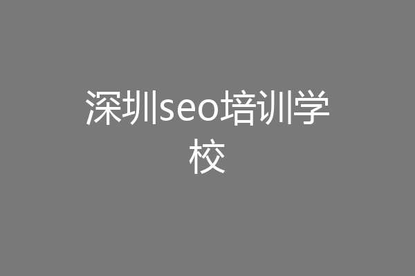 深圳seo培训学校