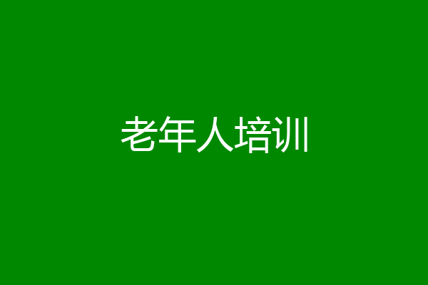 老年人培训