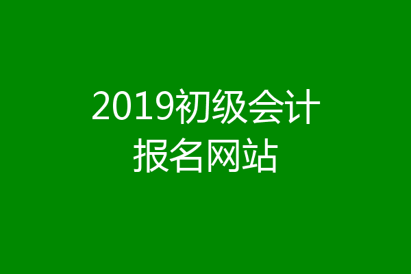 2019初级会计报名网站