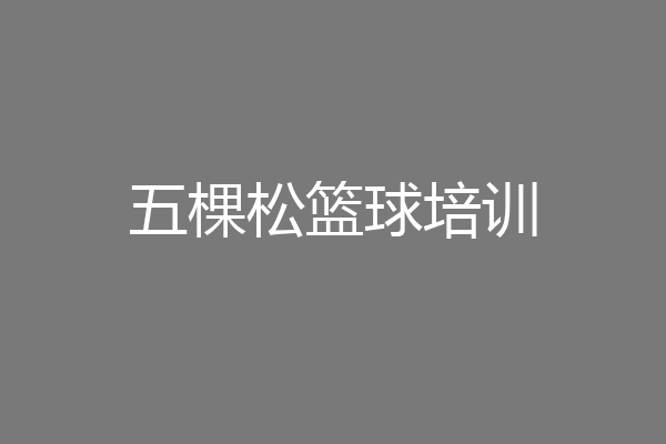 五棵松篮球培训