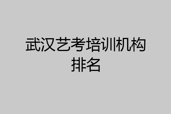 武汉艺考培训机构排名