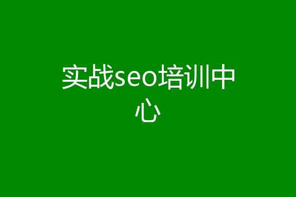 实战seo培训中心