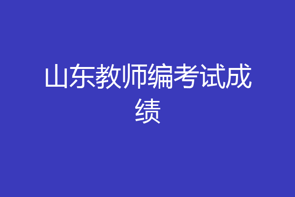山东教师编考试成绩
