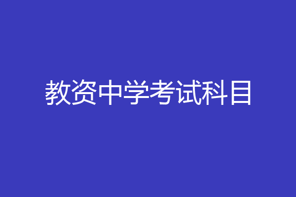教资中学考试科目