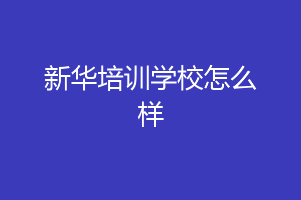 新华培训学校怎么样