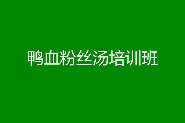 鸭血粉丝汤培训班