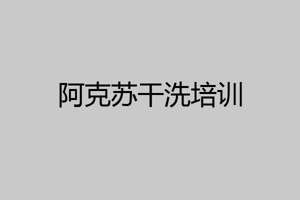 阿克苏干洗培训
