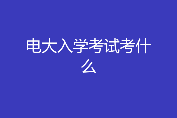 电大入学考试考什么