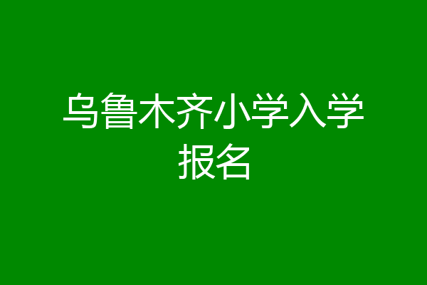 乌鲁木齐小学入学报名