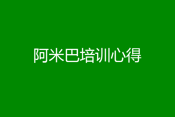 阿米巴培训心得