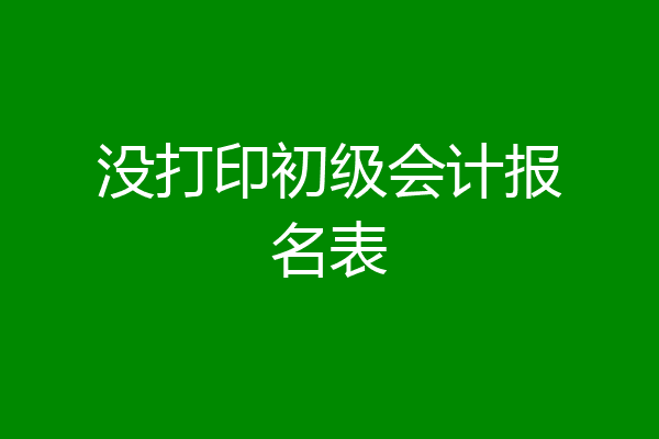没打印初级会计报名表