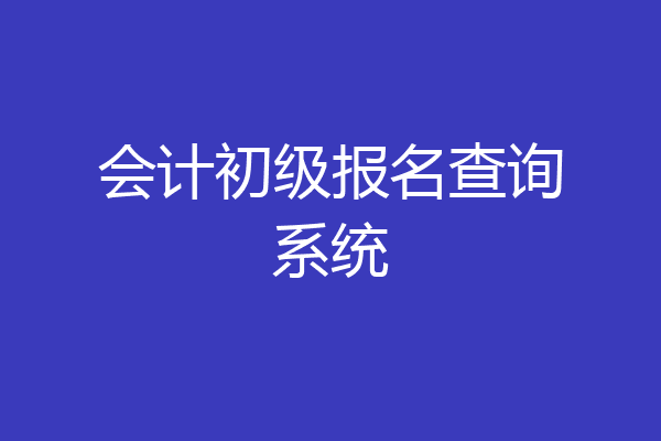 会计初级报名查询系统
