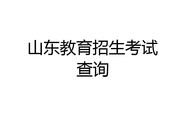 山东教育招生考试查询