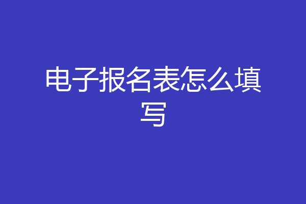 电子报名表怎么填写