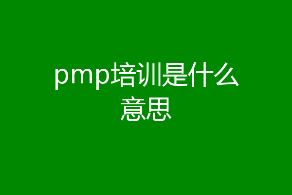 pmp培训是什么意思