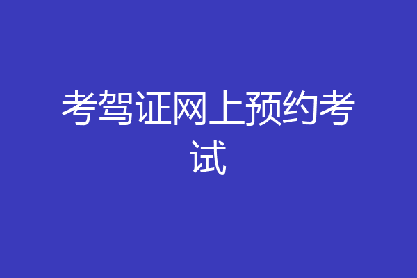 考驾证网上预约考试