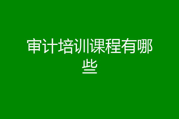 审计培训课程有哪些