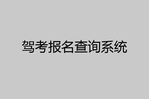 驾考报名查询系统