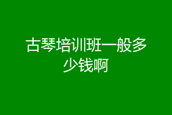 古琴培训班一般多少钱啊