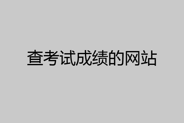 查考试成绩的网站
