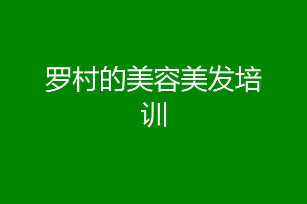 罗村的美容美发培训