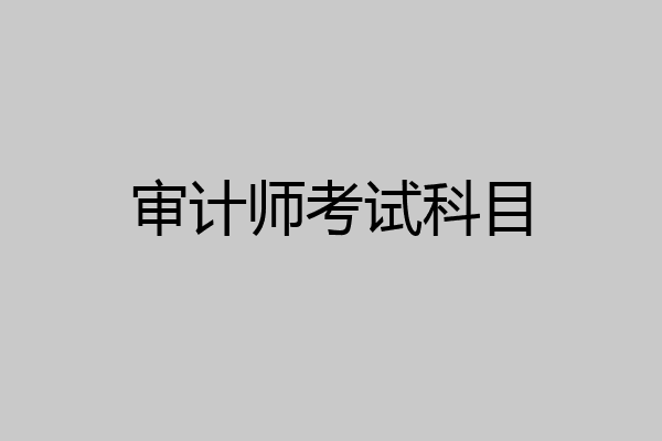 审计师考试科目