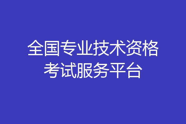 全国专业技术资格考试服务平台