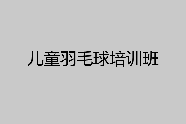 儿童羽毛球培训班