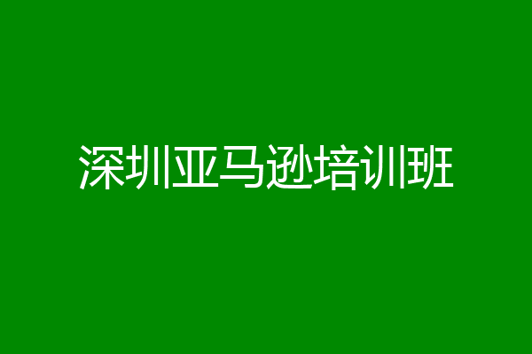 深圳亚马逊培训班