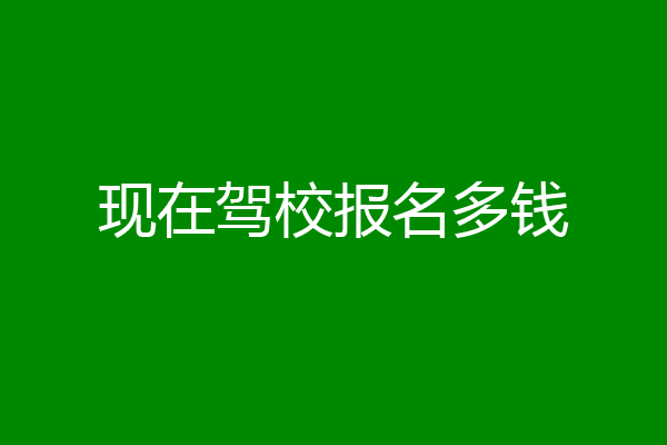 现在驾校报名多钱