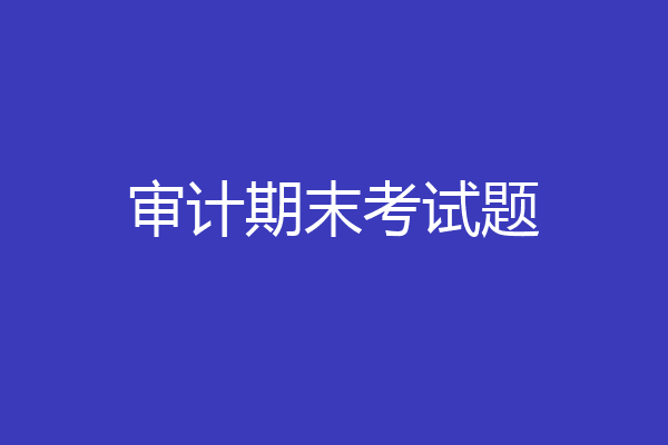 审计期末考试题