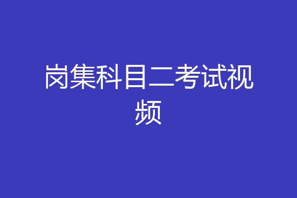 岗集科目二考试视频
