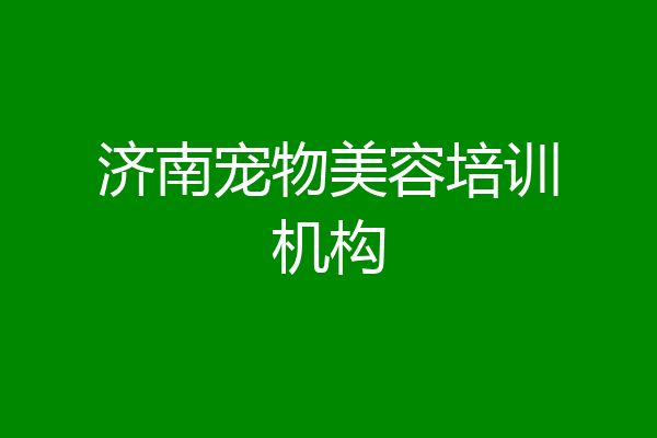 济南宠物美容培训机构