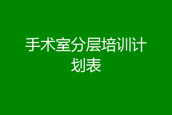 手术室分层培训计划表