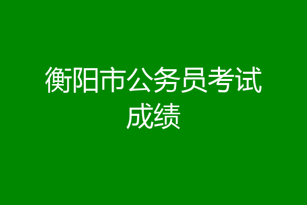 衡阳市公务员考试成绩