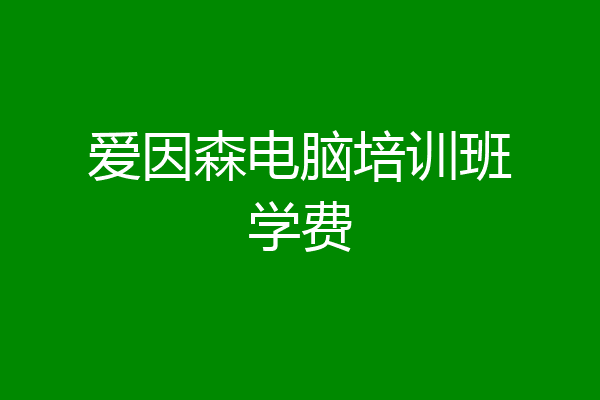 爱因森电脑培训班学费