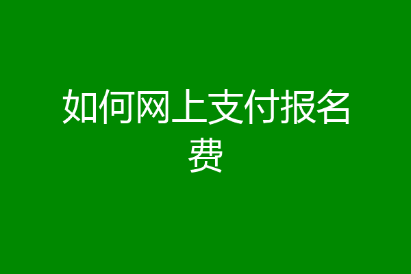 如何网上支付报名费
