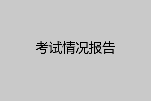考试情况报告