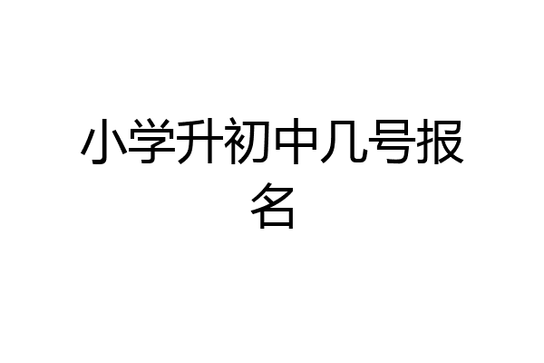小学升初中几号报名