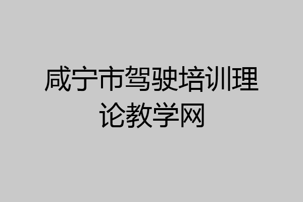咸宁市驾驶培训理论教学网