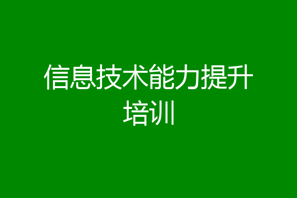信息技术能力提升培训