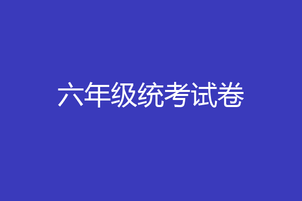 六年级统考试卷
