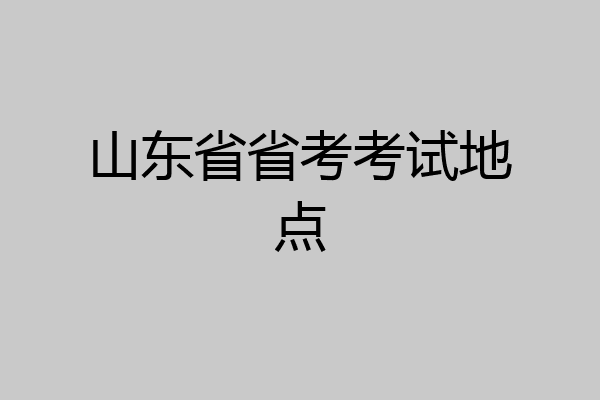 山东省省考考试地点