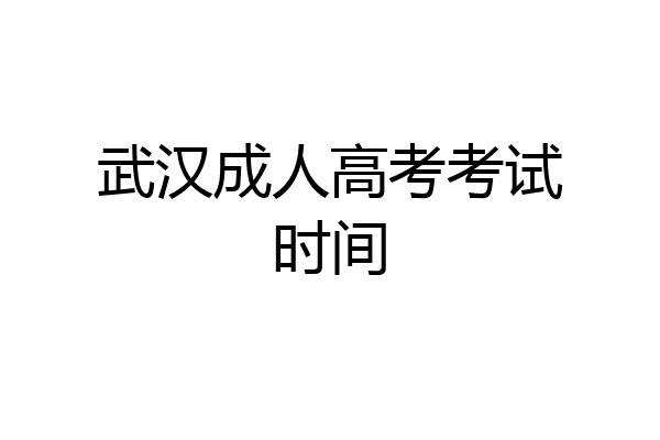 武汉成人高考考试时间