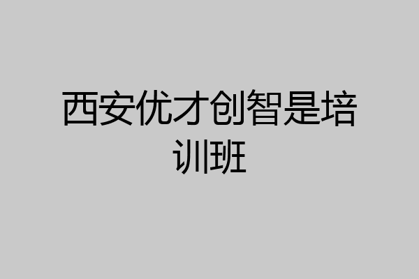 西安优才创智是培训班