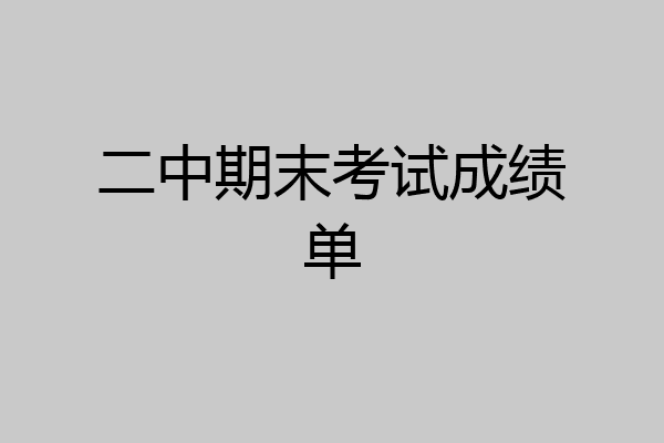 二中期末考试成绩单