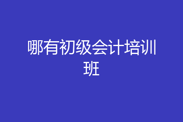 哪有初级会计培训班