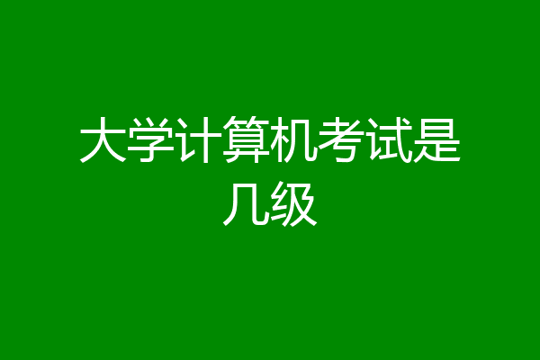 大学计算机考试是几级