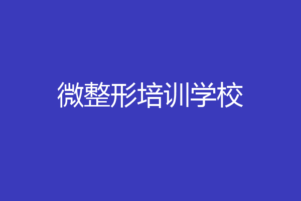 微整形培训学校